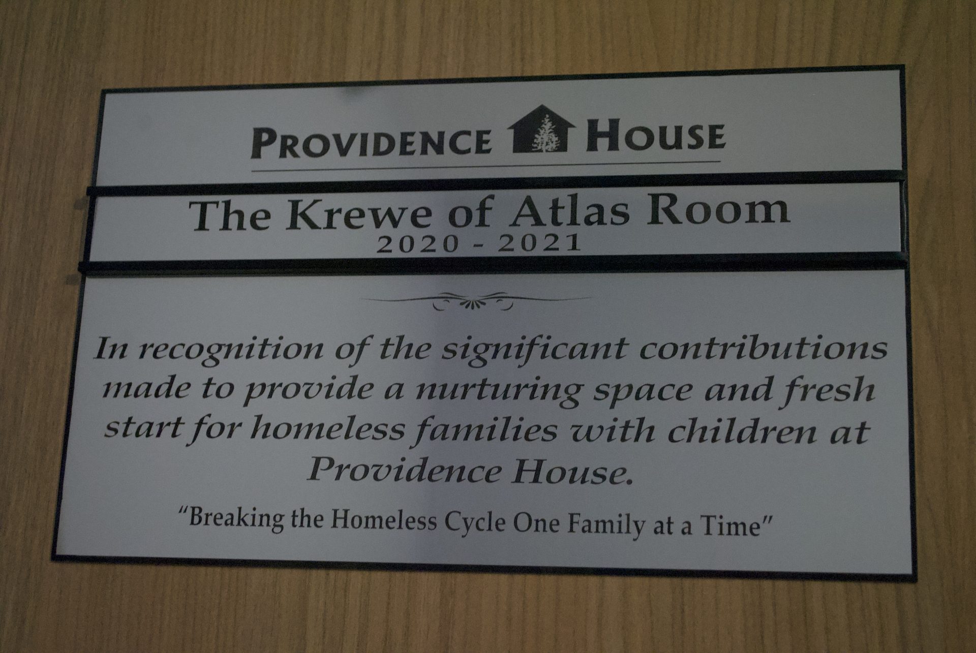 Providence House Names Room after the Krewe of Atlas in New Donation Program