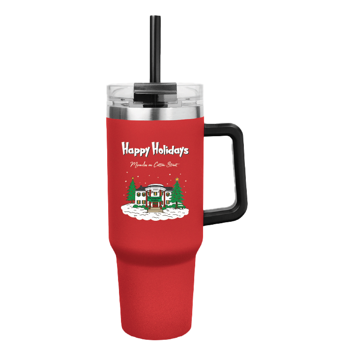 Isolated Happy Holidays Tumbler